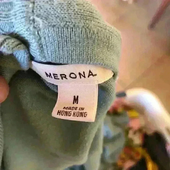 VTG Merona Y2K academia set vest sweater neutral color MEDIUM - Picture 7 of 9